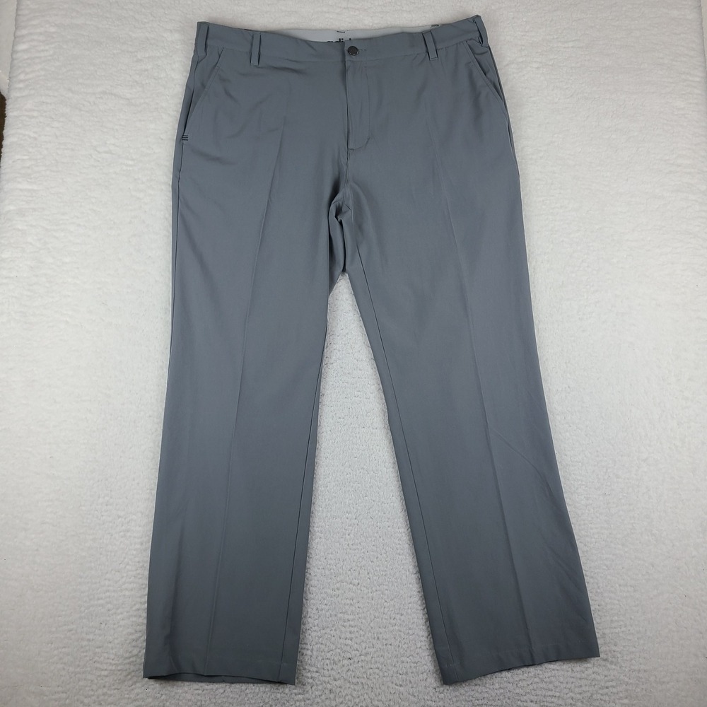 Adidas Pants Mens 40x32 Gray Straight Leg‎ Activewear Performance Tech Golf